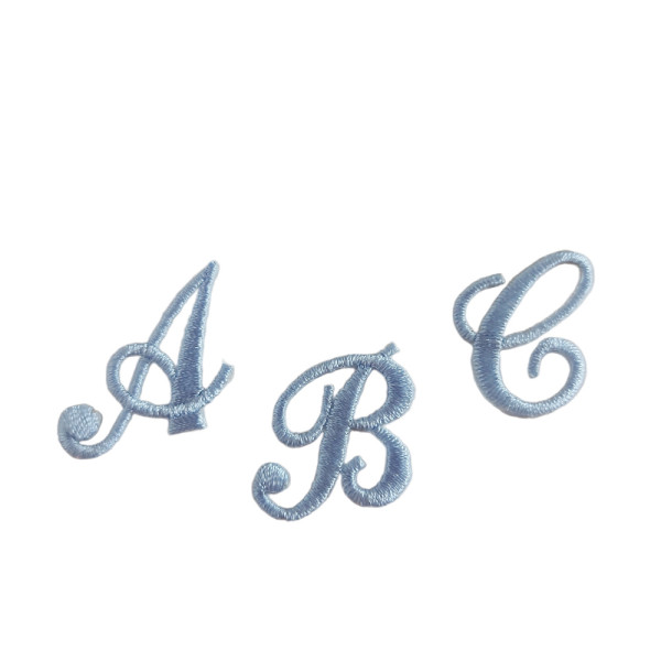 Iron-on Patch Cursive Letters - Light Blue Color